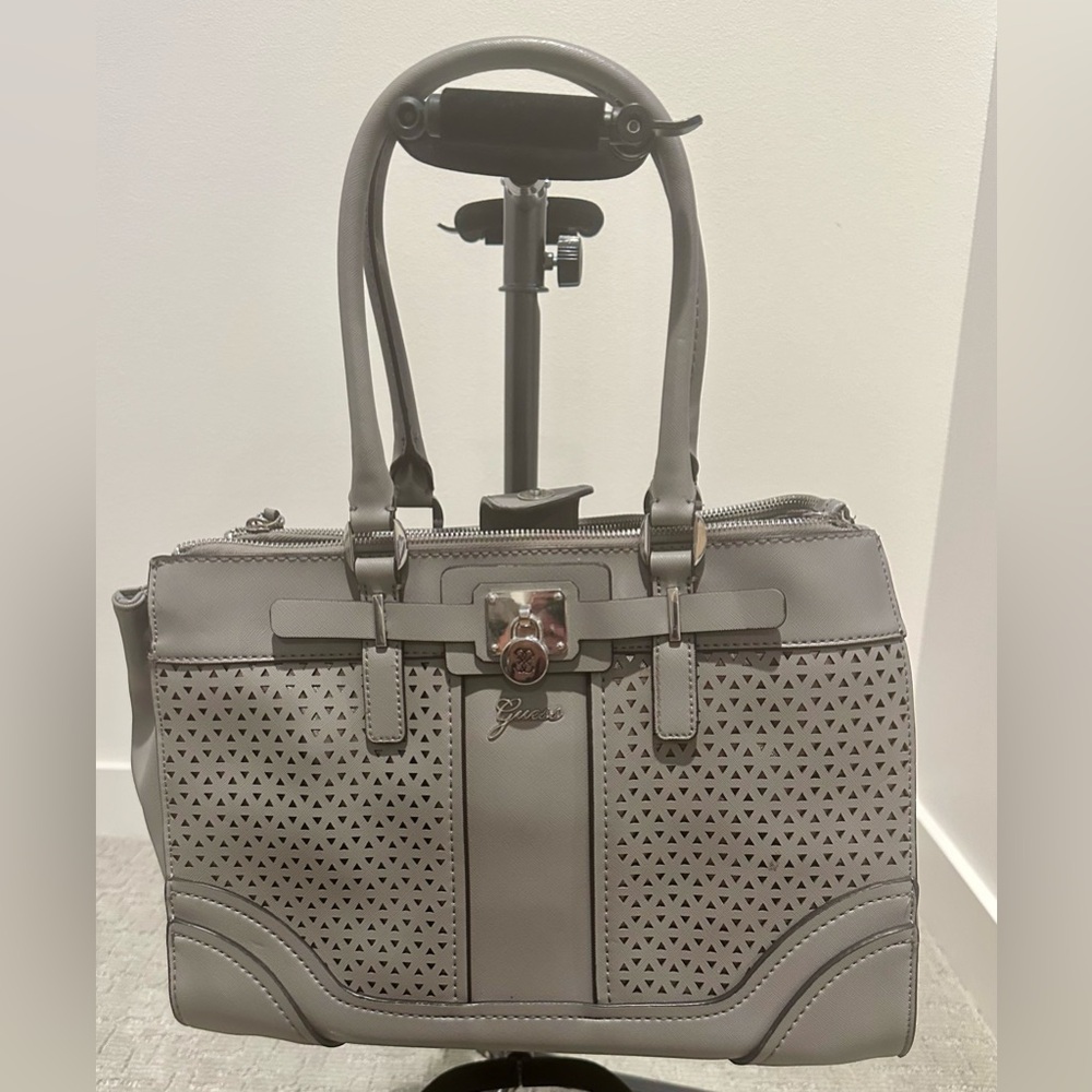 Guess Perforated Gray Tote Bag